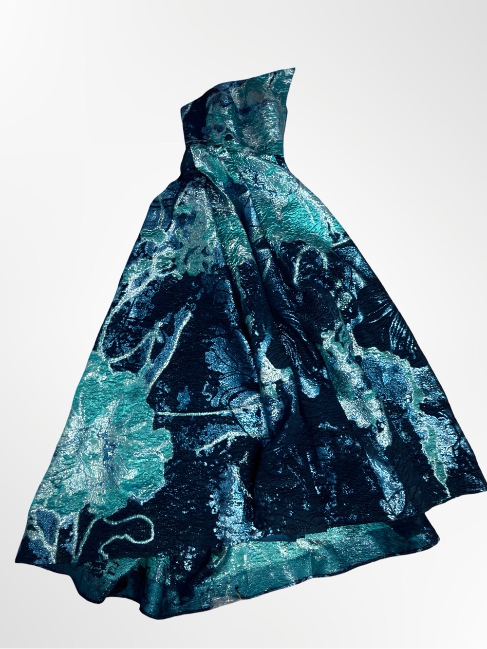 Jovani Strapless Metallic Couture Gown & Matching Shawl NWT One of a Kind Size 4 - Picture 13 of 16